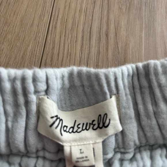 MADEWELL Light Grey 100% Cotton Gauze Shorts Large - Picture 2 of 4